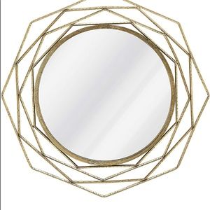 Gold Geometric  mirror 28” Metal Framed ( SOLD)